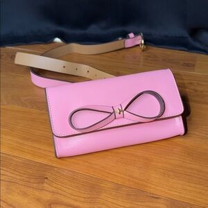 Kate Spade New York Leather Belt Bag Pink Genuine Women's Crossbody Strap NWOT